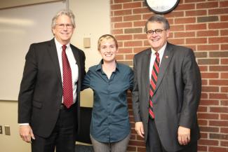 Laurel Hiatt with President Morehead and David S. Williams