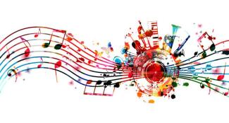 brightly colored music swirling